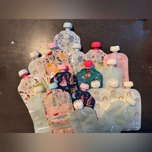 Colorful Kids Reusable Food Pouches